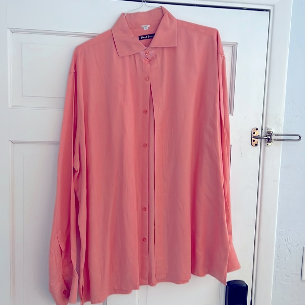 Island Importer Mens Salmon Linen Shirt XXL